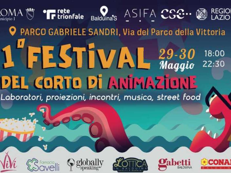L’associazione Animare, Balduina’S e Rete Trionfale presentano il Festival del Corto diAnimazione, venerdì 29 e sabato 30 maggio al parco Gabriele Sandri