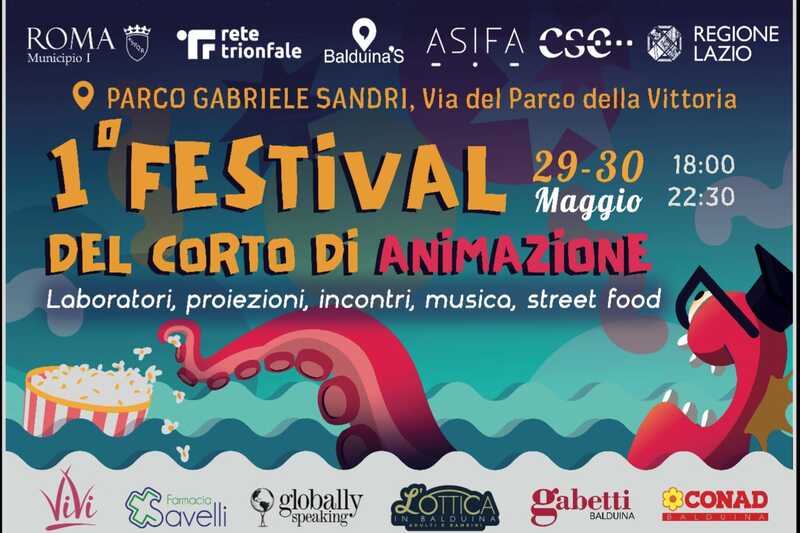 L’associazione Animare, Balduina’S e Rete Trionfale presentano il Festival del Corto diAnimazione, venerdì 29 e sabato 30 maggio al parco Gabriele Sandri