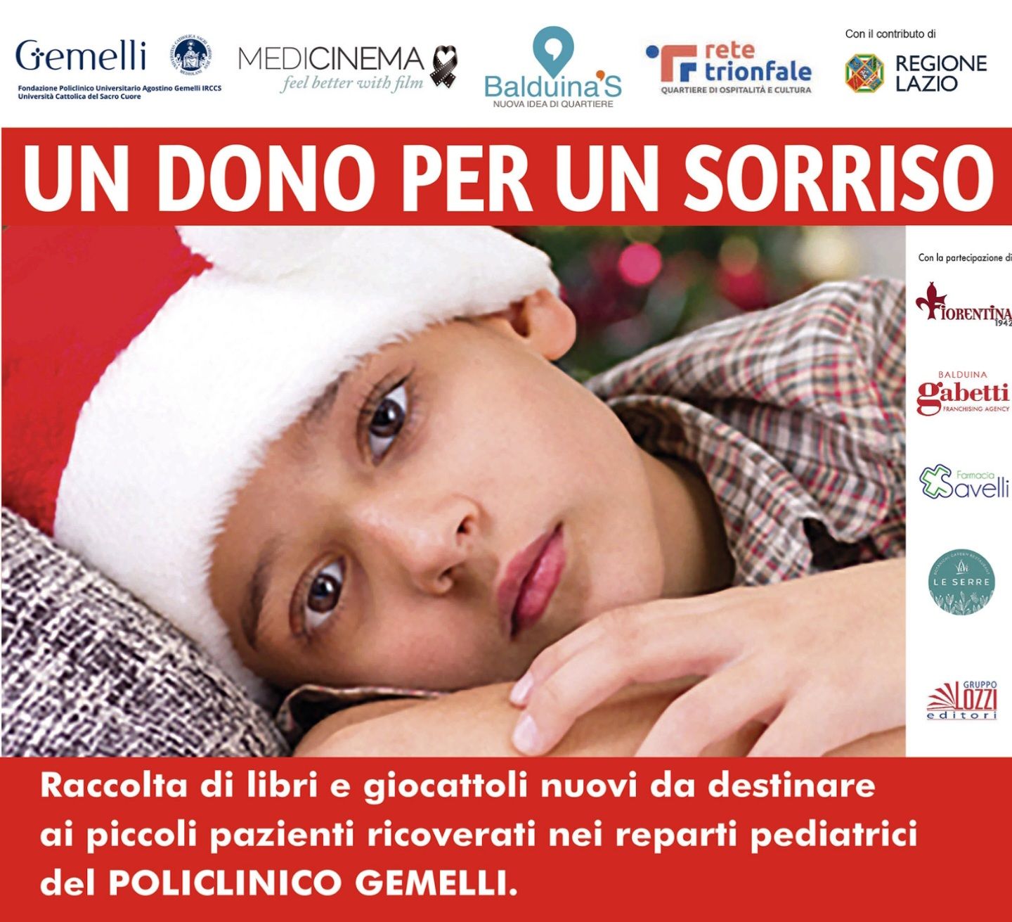Al via la terza edizione di “Un dono per un sorriso”: la raccolta solidale per i piccoli pazienti del Gemelli 